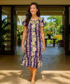 Luana Short Ruffled Muumuu Dress Purple