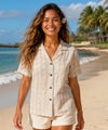 Women's Palaka Paniolo Short Sleeves Shirt Khaki