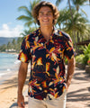 Short Sleeves Lava Flow Men's Aloha Shirt Navy