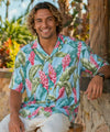 Short Sleeve Ginger Rayon Men's Shirt Aqua Men's Rayon Shirts