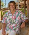 Short Sleeve Ginger Rayon Men's Shirt Pink Men's Rayon Shirts