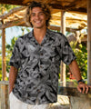 Big And Tall Rayon Relax Fit Aloha Shirt Black Men's Rayon Shirts