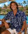 Short Sleeves Taro Aloha Resort Shirt Navy
