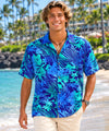 Maunaloa Short Sleeves Men's Aloha Shirt Aqua