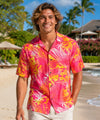 Maunaloa Short Sleeves Men's Aloha Shirt Pink