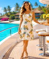 Pineapples Short A-Line Tank Top Cream Hawaiian Dress Sleeveless