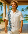 South Pacific Side Border Aloha Shirt White