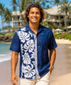 Side Panel Prince Kuhio Aloha Shirt Navy
