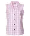 Pink Sleeveless Women Palaka Shirt Women Shirts