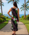 Konia Sleeveless Black Hawaiian Dress