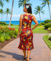 Keilani Rayon Midi Sleeveless Hawaiian Dress