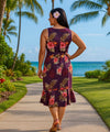 Kealakai Sleeveless Midi Hawaiian Dress