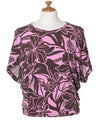 Hibiscus Dolman Sleeve Slit Ladies Aloha Shirt