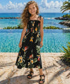 Birds of Paradise Girl's Hawaiian Smock Dress Black Girl's Dresses