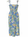 Smock Tube Top Rayon Hawaiian Dress