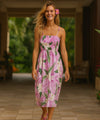 Rayon Plumeria Mailee Smock Tube Top Hawaiian Dress Pink