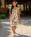 Wainapanapa Orchids Smock Top Hawaiian Dress White One Size Fits Most XS-XL