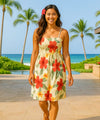 Ula Ula Hibiscus Smock Dress Cream Cream One Size Fits Most XS-XL
