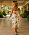 Ahonui Spaghetti Mid-Length Hawaiian Dress