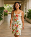 Ahonui Spaghetti Mid-Length Hawaiian Dress Off White
