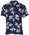 Rayon Magnum PI Star Orchid Black Aloha Shirt