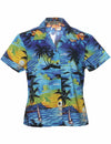 Sunset Luau Fitted Hawaiian Shirt for Women