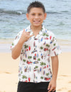 Surf Cotton Boys Aloha Shirt White