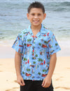 Surf Cotton Boys Aloha Shirt Light Sky Blue
