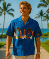 Long Boards Cotton Aloha Shirt Blue