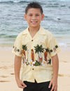 Surfing Cotton Boy's Aloha Shirt Yellow