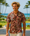 Honu Tapa Cotton Hawaiian Shirt Red