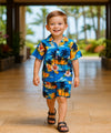 Hawaiian Sunset Toddler Cabana 2 Piece Set Royal Blue