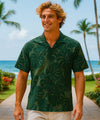 Kupulau Cotton Poplin Resort Aloha Shirt Military Green