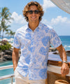 Men's Tropical Wrinkle-Free Aloha Shirt White