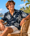 Ukuleles Reverse Fabric Aloha Shirt Black