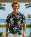 Pineapples Men's Hawaiian Shirt Black
