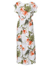 Waikapu Orchids Full Length Dress Cap Sleeves