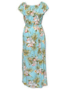 Wailua Orchids Off Shoulder Ankle Length Hawaiian Dress