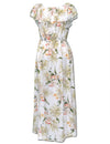 Wailua Orchids Off Shoulder Ankle Length Hawaiian Dress