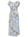 Wailua Orchids Off Shoulder Ankle Length Hawaiian Dress