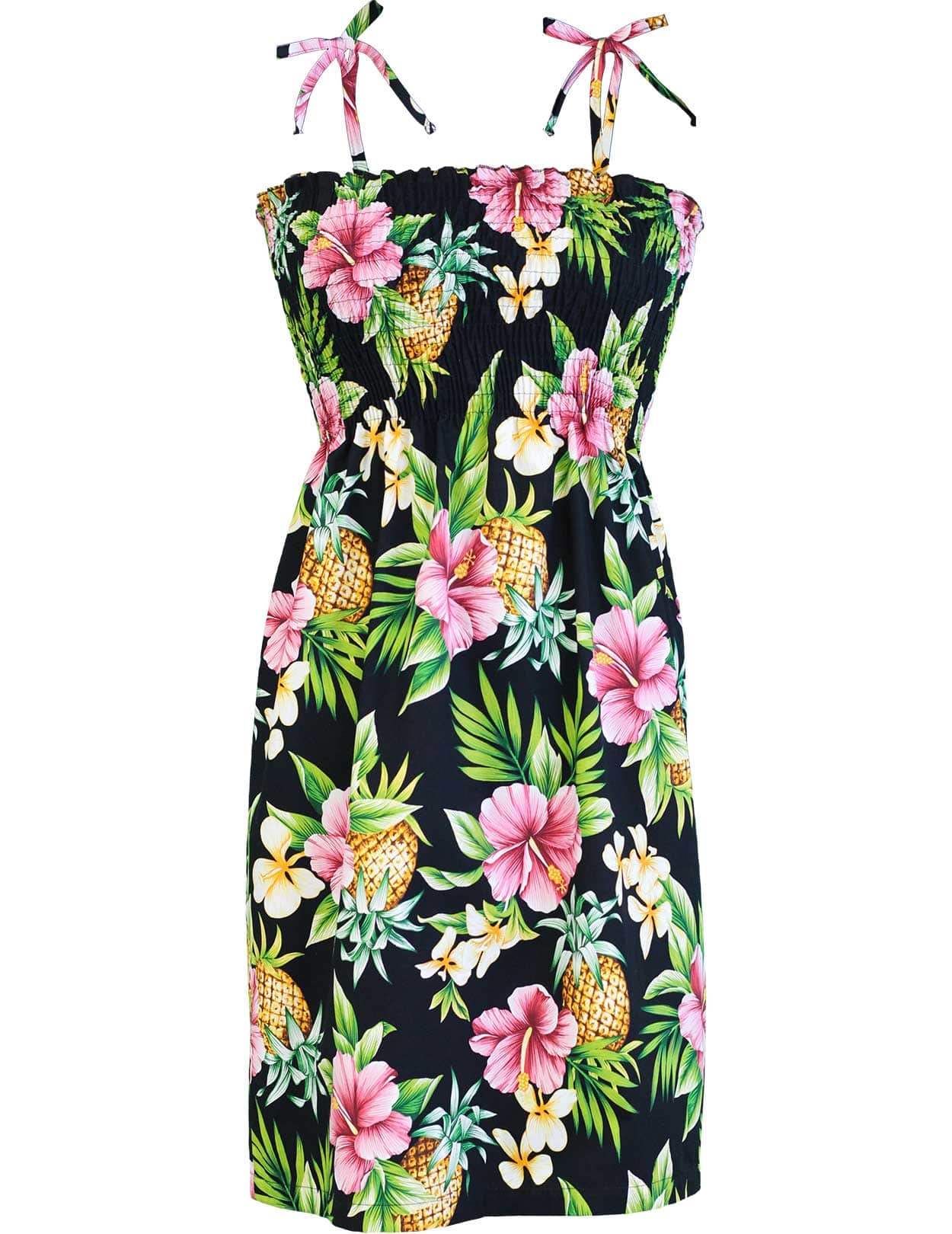 Waimea Hibiscus Smock Top Short Hawaiian Dress