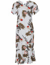 Wainapanapa Orchid Hawaiian Dress w/Sleeves Mid Length Dress