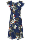 Wainapanapa Orchids Knee Length Hawaiian Dress