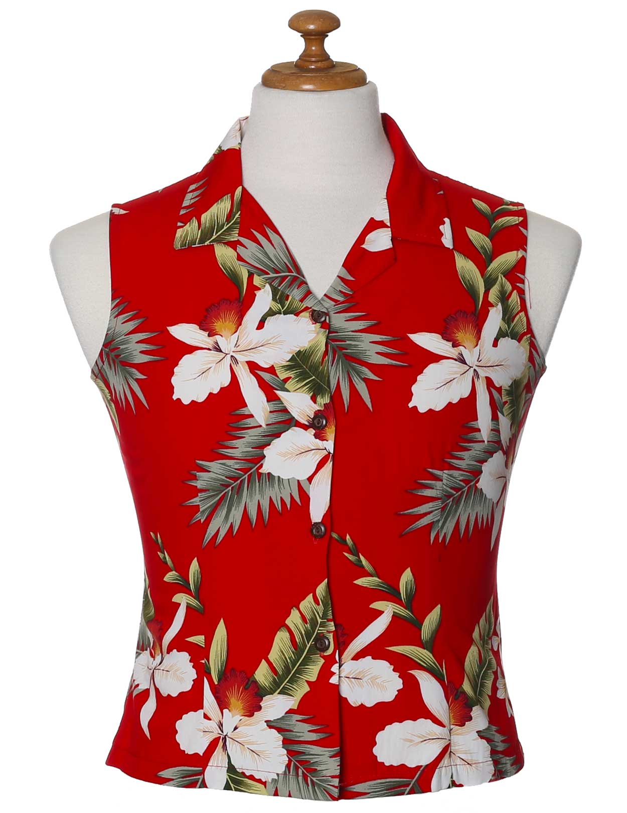 Wainapanapa Orchids Rayon Sleeveless Blouse