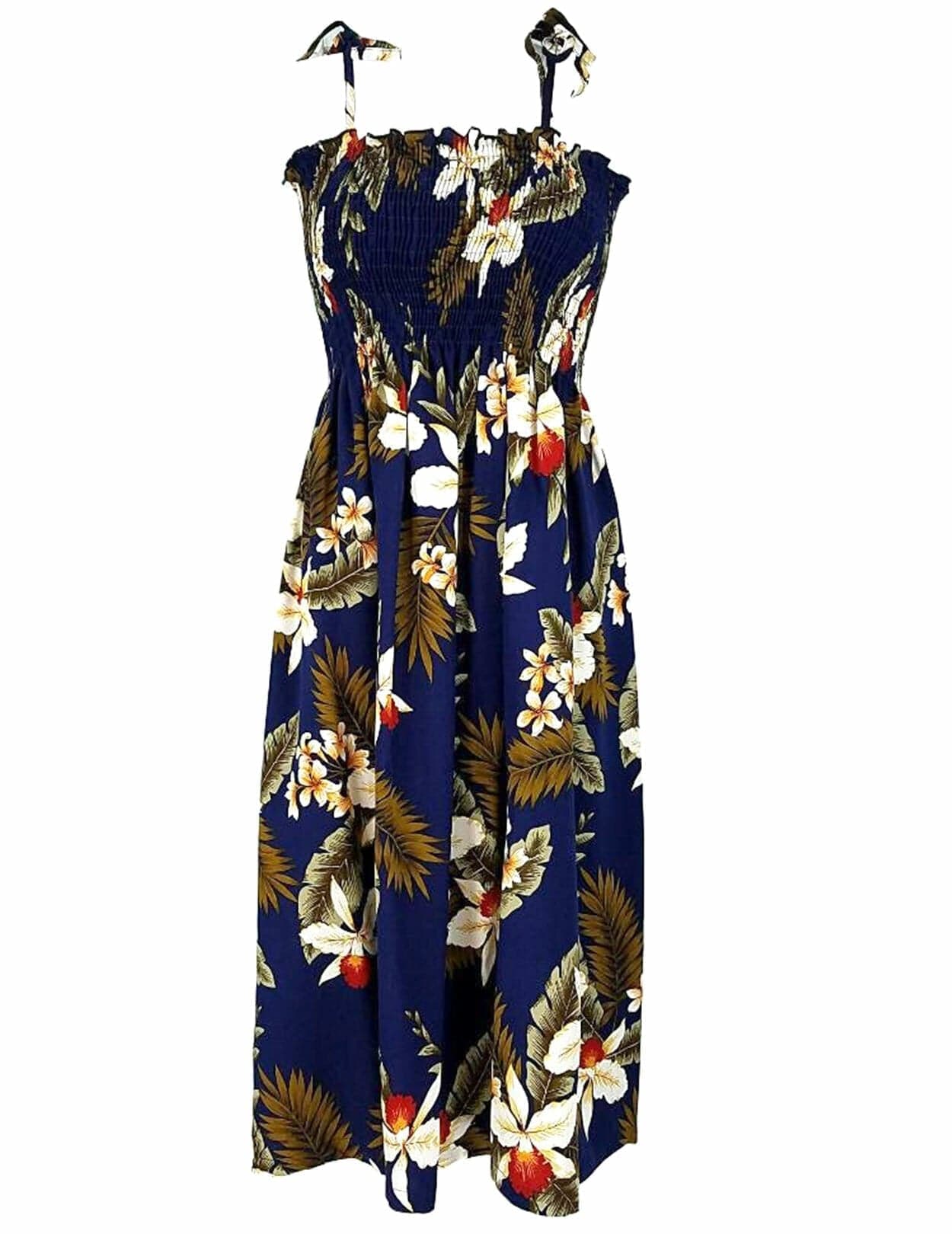 Wainapanapa Orchids Smock Top Hawaiian Dress