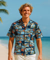 Classic Warplanes Cotton Rayon Aloha Shirt Navy