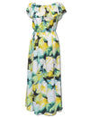 Watercolor Ankle Length Hawaiian Dress
