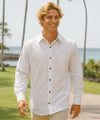 Honolulu Long Sleeve Hawaiian Wedding Shirt White