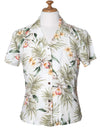 Women Classic Orchids Rayon Hawaiian Blouse