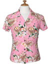 Women Classic Orchids Rayon Hawaiian Blouse